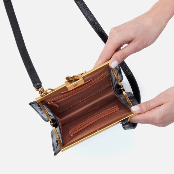 HOBO Vivian Small Crossbody black leather 7 x 8 x 2" NWT - Picture 5 of 12